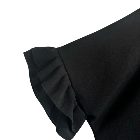 Ekaliy Women’s Black Midi Dress, loose fit midi, Minimalist,Modest Chic, Elegant - Picture 5 of 13